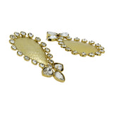 Statement Pear American Diamond Kundan 18K Gold Stud Earring For Women