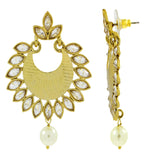 Chandbali Pearl Kundan American Diamond Antique Gold Earring