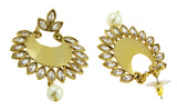 Chandbali Pearl Kundan American Diamond Antique Gold Earring