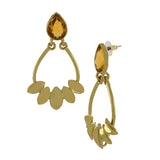 Italian Petal 18K Gold Plated Dangling Earring For Women