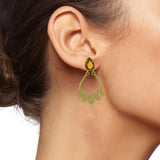 Italian Petal 18K Gold Plated Dangling Earring For Women