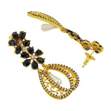 Kundan Flower Filigree Antique Gold Plated Dangler Earring For Women
