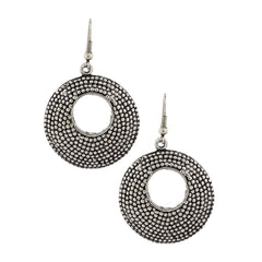 Dainty Indian Jaipur Geometric Oxidized German Silver Jhumki Earring