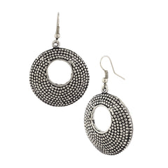 Dainty Indian Jaipur Geometric Oxidized German Silver Jhumki Earring