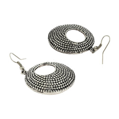 Dainty Indian Jaipur Geometric Oxidized German Silver Jhumki Earring