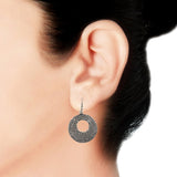Dainty Indian Jaipur Geometric Oxidized German Silver Jhumki Earring