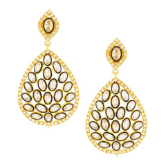 Filigree 18K Gold Filigree Crystal Cubic Zirconia Dangle Drop Earring