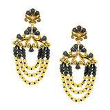 Design 18K Gold Black Crystal Cubic Zirconia Beads Chandelier Earring