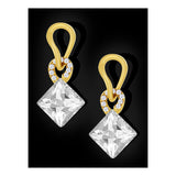 Aaa Crystal American Diamond Silver 18K Gold Stud Earring Girls Women