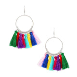 Rainbow Silky Hanging Multicolor Chandbali Earring
