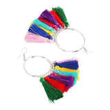 Rainbow Silky Hanging Multicolor Chandbali Earring