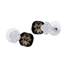 Quatrefoil Aaa Crystal American Diamond Black Rhodium Stud Earring