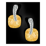 Cushion Aaa Crystal American Diamond Gold Stud Earring Girls Women