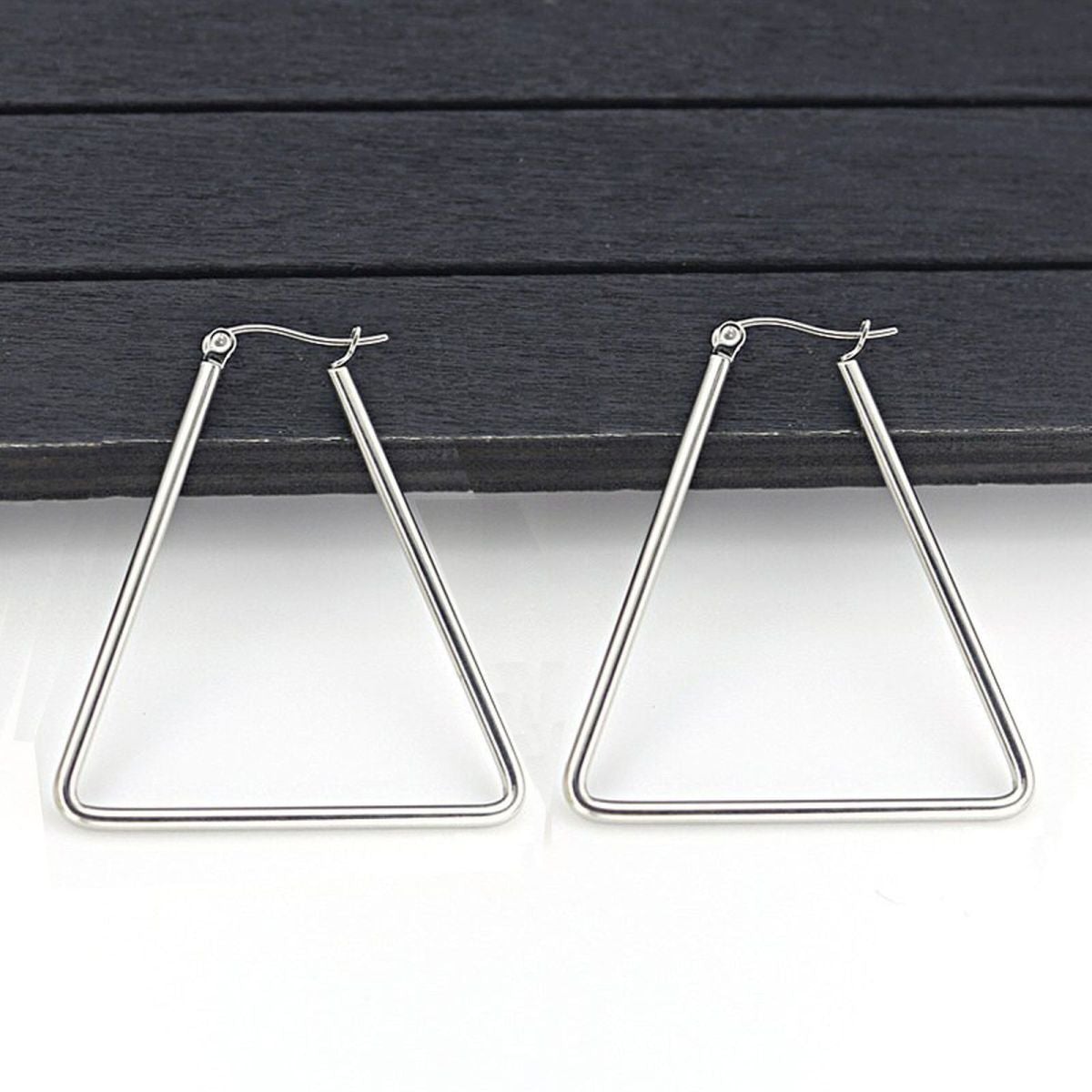 Triangle Wire Hoop Siver 316L Stainless Steel Earring