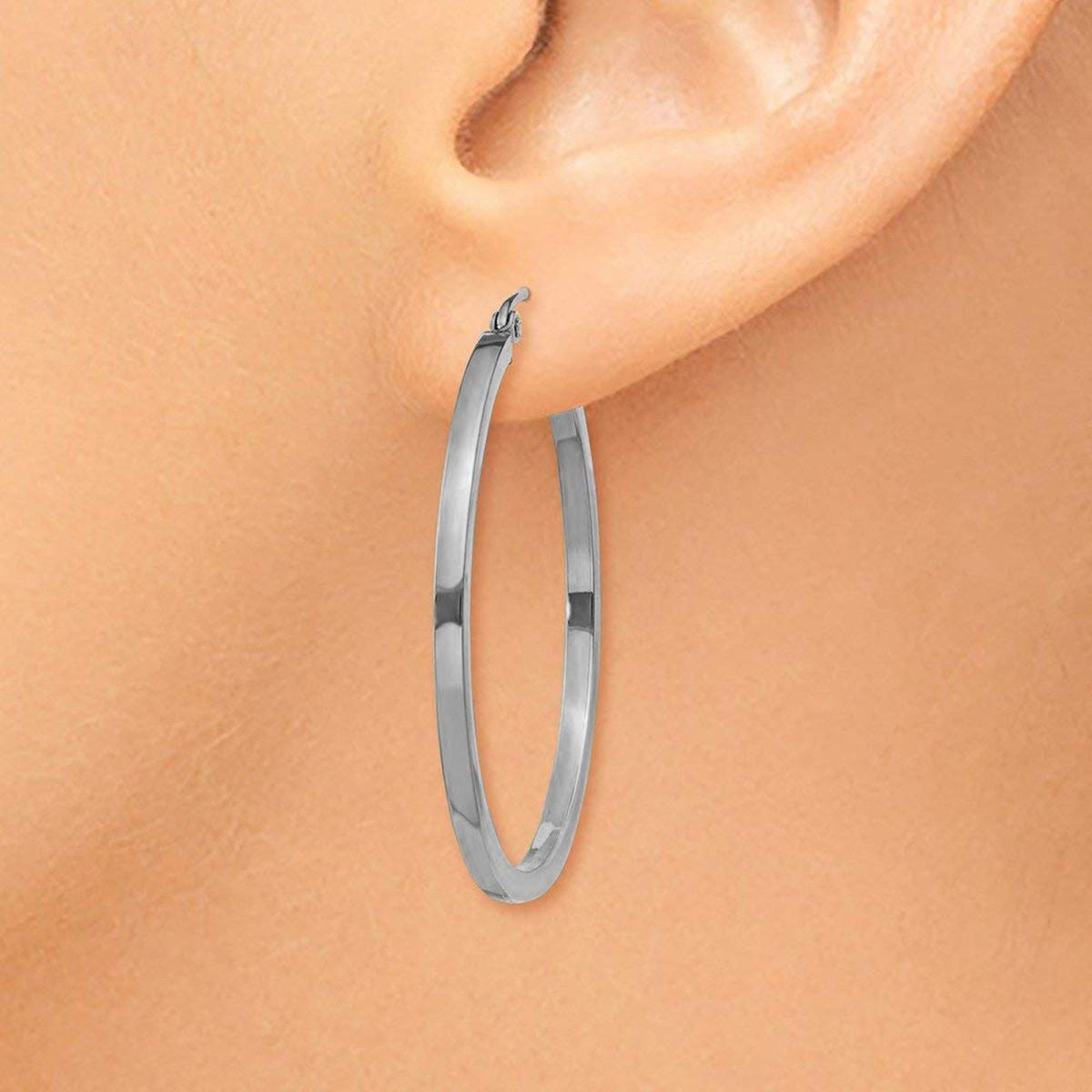 Round Wire Hoop Siver 316L Stainless Steel Earring