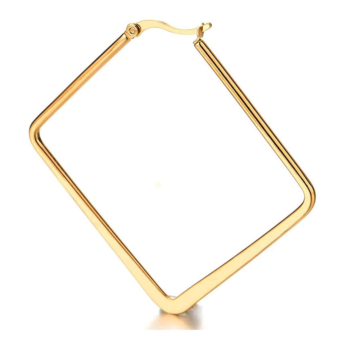 Square Wire Hoop Siver 316L Stainless Steel 18K Gold Earring