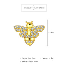 Honey Bee 18K Gold Brass Stud Earring Pair For Women