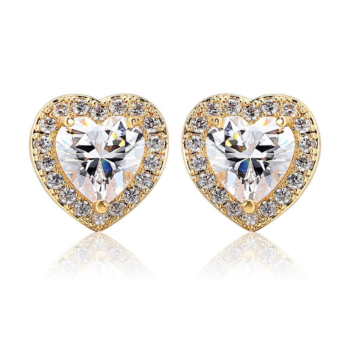 Heart Gold Earring Pair For Women
