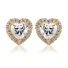 Heart Gold Earring Pair For Women