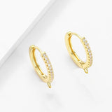 Cubic Zirconia Gold Hoop Earring Pair For Women