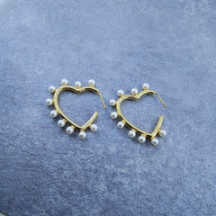 Round Gold Pearl Dangler Earring For Women