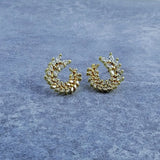 Round Crystal Gold Chand Bali Earring For Women