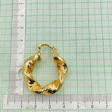 Stainless Steel Curly Gold Hoop Earring Pair For Women