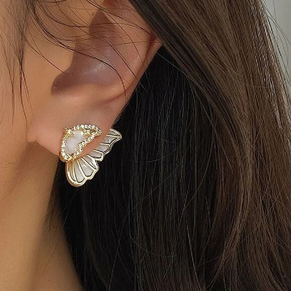 Crystal Leaf Cuff Earrings No Piercing Cartilage Ear Cuff Adjustable Ear  Clip US | eBay