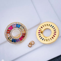 Copper Rainbow Multi Colour Gold Cubic Zirconia Stud Earring Pair