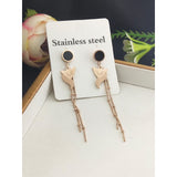 Stainless Steel Rose Gold Cat Tassel Tassel Earring Pair Women