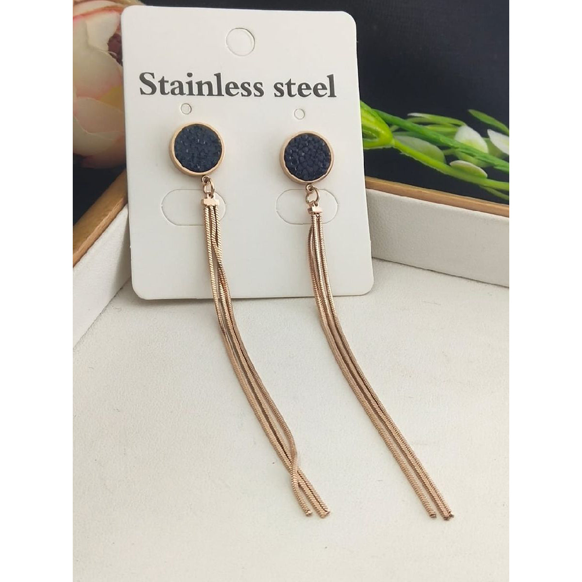 Ingrid Solid Gold Chain Stud | 9K Solid Gold Earrings – S-kin Studio Jewelry