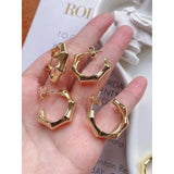 Twisted Curly 18K Gold Copper Hoop Earring pair for Women