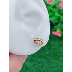 Eyelash Evil Eye 18K Gold Copper Stud Earring Pair for Women