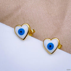 Eyelash Evil Eye 18K Gold Copper Stud Earring Pair for Women