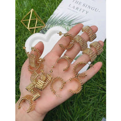 Geometric Mesh 18K Gold Copper Hoop Earring pair for Women