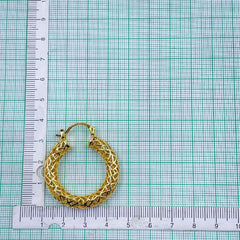 Mesh 18K Gold Anti Tarnish Copper Hoop Earring Pair for Women