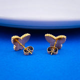 Butterfly Mother of Pearl Gold Stainless Steel Stud Earring Pair Women