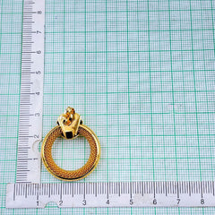 Stainless Steel Link Gold Stud Danger Earring Pair for Women