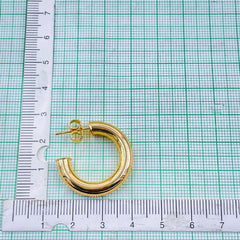 Glossy Classic Stainless Steel Anti Tarnish 18K Gold Hoop Earring Women