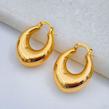 Smart Stainless Steel Anti Tarnish 18K Gold Hoop Earring pair Women