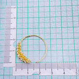 Leafy 18K Gold Copper Anti tarnish Hoop Earring Pair For Women