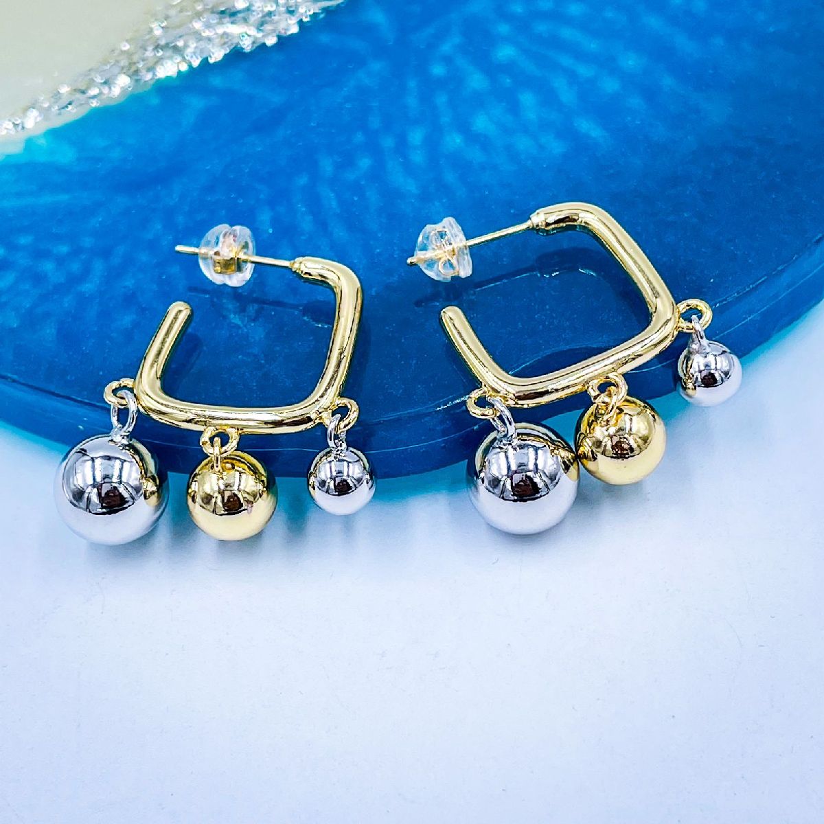 Wholesale Silver 10mm Ball Bead Bali Hoop Earrings | Safasilver