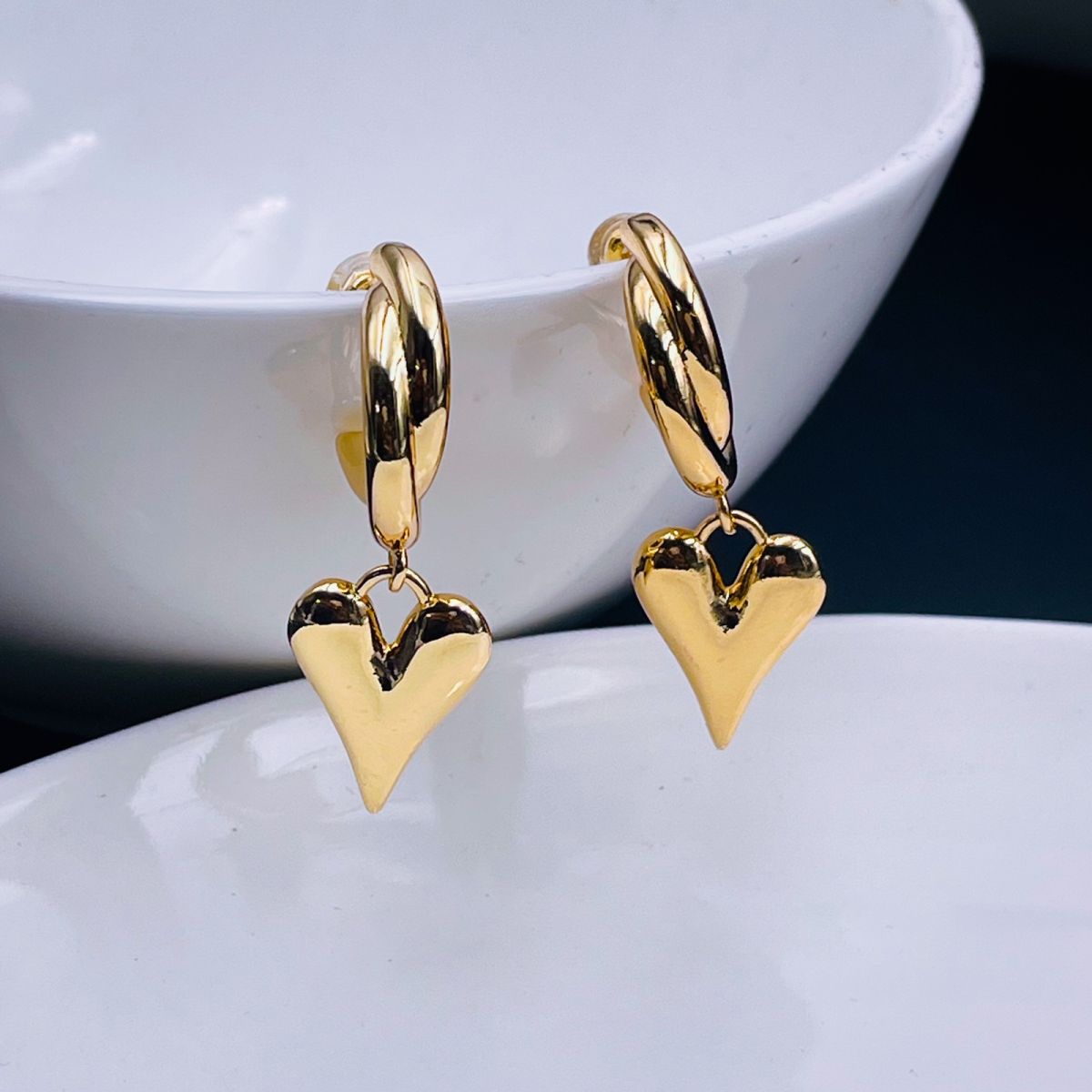 Jelly Heart Earrings 18K Gold Plated  Dorada Jewellery