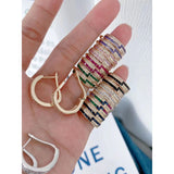 Pink Copper Zig Zag 18K Gold Hoop Earring for Women