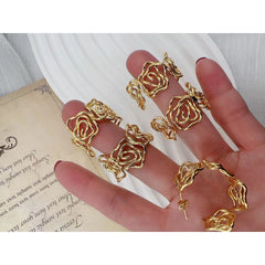 Curly Rose Twisted Copper 18K Gold Hoop Earring for Women