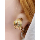 Layered Wild Copper 18K Gold Hoop Earring for Women