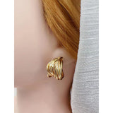 Layered Wild Copper 18K Gold Hoop Earring for Women