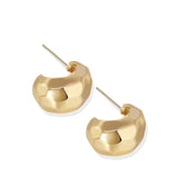 Honeycomb Glossy 18K Gold Copper Huggie Stud Earring for Women