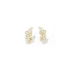 Acrylic Flower 18k Gold Copper Hoop Earring for Women