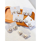 Fancy Heart Shape Round Oval Pearl Gold Copper Stud Earring for Women